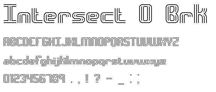 Intersect O BRK font